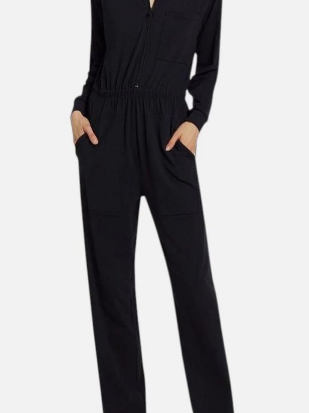 Splits59 Women’s Black Ollie Zip-Front Boiler Suit Size L